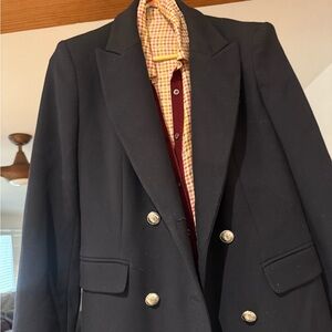 Zara Black Double-Breasted Navy Blue